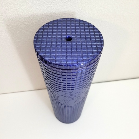 Starbucks 2023 Blueberry Glitter Pearl Grid Tumbler 24 oz Venti Cup NO STRAW - Picture 3 of 4